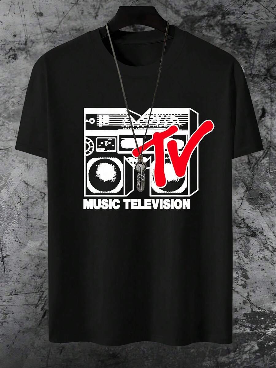 Music Television Printed High Quality Cotton T-Shirts Mens Summer Casual Short Sleeved Tees