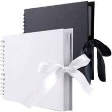1pc 60 Pages (30 Sheets) Scrapbook Album, Kraft Paper Scrapbook For Wedding Guest Book And Anniversary, Family DIY Scrapbooking - For Craft Paper DIY, Christmas Gift (Black/White) (Small Size)