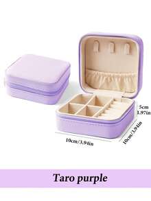 1个旅行首饰盒，便携式首饰收纳盒，化妆刷收纳盒，大容量桌面收纳盒，多功能收纳盒，可收纳戒指、项链、耳环，适合旅行、出差、海滩、送给女友、情人节、返校季、节日必备、旅行必备、邮轮必备、卧室装饰