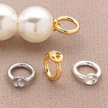 10/20/30 件 18K 镀层封闭式珠帽线扣黄铜珠帽连接器适用于 DIY 女士串珠首饰工艺制作配件 - 彩色 - 查看 4