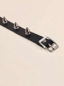 1 chiếc vòng cổ choker bằng da sẫm màu có đinh tán hợp kim Gothic Punk độc đáo dành cho nam và nữ, thích hợp cho các sự kiện tiệc nhạc Rock - màu đen - Xem 3