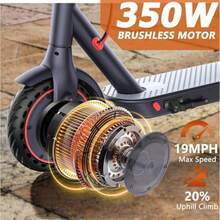 Ladped LP60 Electric Scooter 350W 8.5' Foldable Scooter For Adults With APP And High Speed, - 黑色 - 查看 7