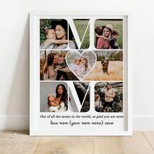 Custom Personalized Child Mother Photo Collage; Memorial Gift; Printable Wall Art; Memorial Photo Collage; For Her/His Mother's Day - MOM Photo Poster - View 1
