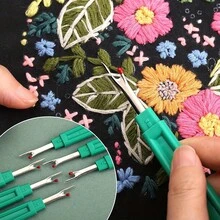 4 件套拆线器、耐用缝纫线拆除器（带盖）、多色缝纫线切割器套装、布料拆线器、标签拆除器、方便的拆线器（用于 DIY 手工和刺绣）