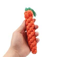 1pc Handmade  Rope Carrot Shaped Dog Toy, Orange, Chew Knot - Orange - View 11