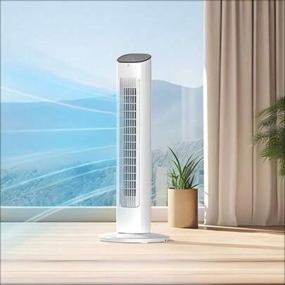 Havato Tower Fan 85°Oscillating Quiet Cooling 15H Timer Remote Control Powerful Standing 3 Wind Speed 2 Wind Modes LED Display Bladeless Portable LED Display,Bedroom Office, White