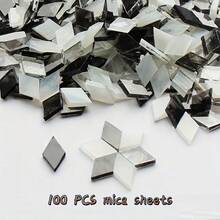 100 片菱形云母马赛克瓷砖，多色透明玻璃马赛克碎片，彩色玻璃碎片适用于手工艺品、灯具、马赛克画、灯笼、楼梯、壁炉表面装饰材料 - 彩色 - 查看 15