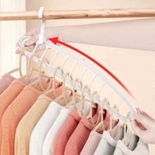 4 Pcs 11 Holes Multi-Functional Swivel Non-Tracking Clothes Hanger - Space-Saving Multi-Hook Design For Neat Closet Organization, Durable And Lightweight For Home Or Travel Use, Multi-Functional Non-Tracking Clothes Hanger