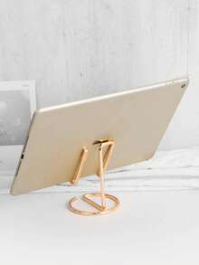 1pc Stainless Steel Desktop Phone Holder, Modern Solid Color Mobile Phone Rack For Home - Multicolor - View 6