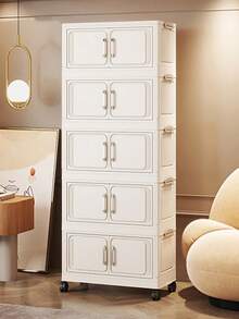 1pc 45cm/17.7'' Wide Storage Cabinet, Foldable Storage Box, Home Living Room Toy Cabinet Organizer, Snack Cabinet, Kitchen Storage Cabinet, Christmas Gift, Storage Box, Under Bed Storage