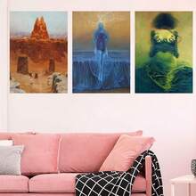 1 件现代 2025 Zdzislaw Beksinski 艺术海报墙面艺术印刷家居客厅酒吧美学装饰帆布艺术无框画 - 彩色 - 查看 5