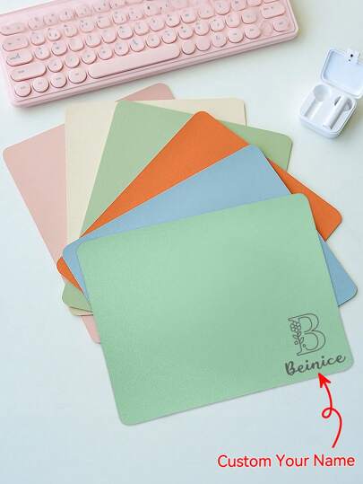 Customizable DIY Leather Mouse Pad, Personalize With Name/Logo/Date/Text, Multiple Colors Available, Thick & Durable Desktop Pad, 23*19cm, Gaming Mouse Pad With Non-Slip Rubber Base And Stitched Edges, Suitable For Desktop PC, Computer, Office, Home, Back To School Gift, Non-Slip Rectangular Design Great For Laptops & Computers, Back To School Season, School Supplies, Back To School Promotion