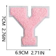 26 Remendos de Letras para Passar a Ferro, Letras Chenille A-Z Remendos Decorativos Bordados Personalizados para Costura em Roupas, Reparação de Bonés, Camisas, Sapatos, Denim, Bolsas (Rosa)