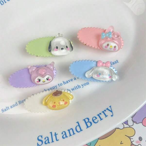 (Authorized) Cute Sanrio Cartoon Hair Clip Clip, Hair Accessory Headband Clip, Bangs Duckbill Clip, Suitable For Various Occasions, Suitable For Various Holiday Gifts And Party Gifts