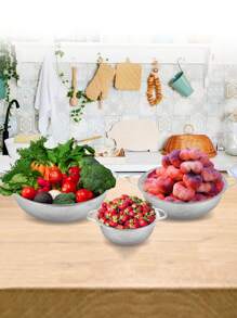 5pcs Set / 1pc Durable Stainless Steel Water Filter Basket Kitchen Set: Suitable For Pasta, Vegetables And Other Multi-Function Kitchen Filters, Stainless Steel Drain Basket - Stackable Filter - Vegetable Water Filter - Pasta Filter - Kitchen Filter - Vegetable Washing Basin, Rice Sieve And Fruit Bowl - Essential Cooking Tools To Meet All Your Kitchen Drainage Requirements