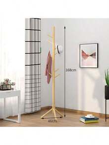 木质奢华多用途简易衣架圆形晾衣架床头柜挂包架卧室立式衣架 - 彩色 - 查看 9