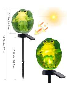 1/2 piezas Luces solares de jardín con forma de rana, luces de estatua de rana para exteriores, luces impermeables IP65 para senderos, decoración de estatua de animal con energía solar, adecuadas para jardín, césped, patio, decoración de jardín