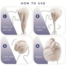 منشفة شعر نسائية فائقة الامتصاص وسريعة الجفاف، مع إبزيم، مضادة للتجعد، قطعة واحدة، غطاء شعر للعودة إلى المدرسة