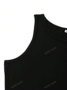 Canotta sportiva da donna alla moda, senza maniche, monocolore, aderente, stile casual, adatta come indumento esterno o intimo