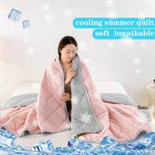 1 buc. Cuvertură roz deschis pentru dormitor pentru femei, pătură ușoară de vară rece, pilota moale și netedă, cu aer condiționat, potrivită pentru cei care dorm cald