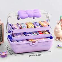 Multi-Layer Hairpin Organizer Cute Girl Jewelry Case Head Rope Headband Display Rack Children's Hair Accessories Storage Box