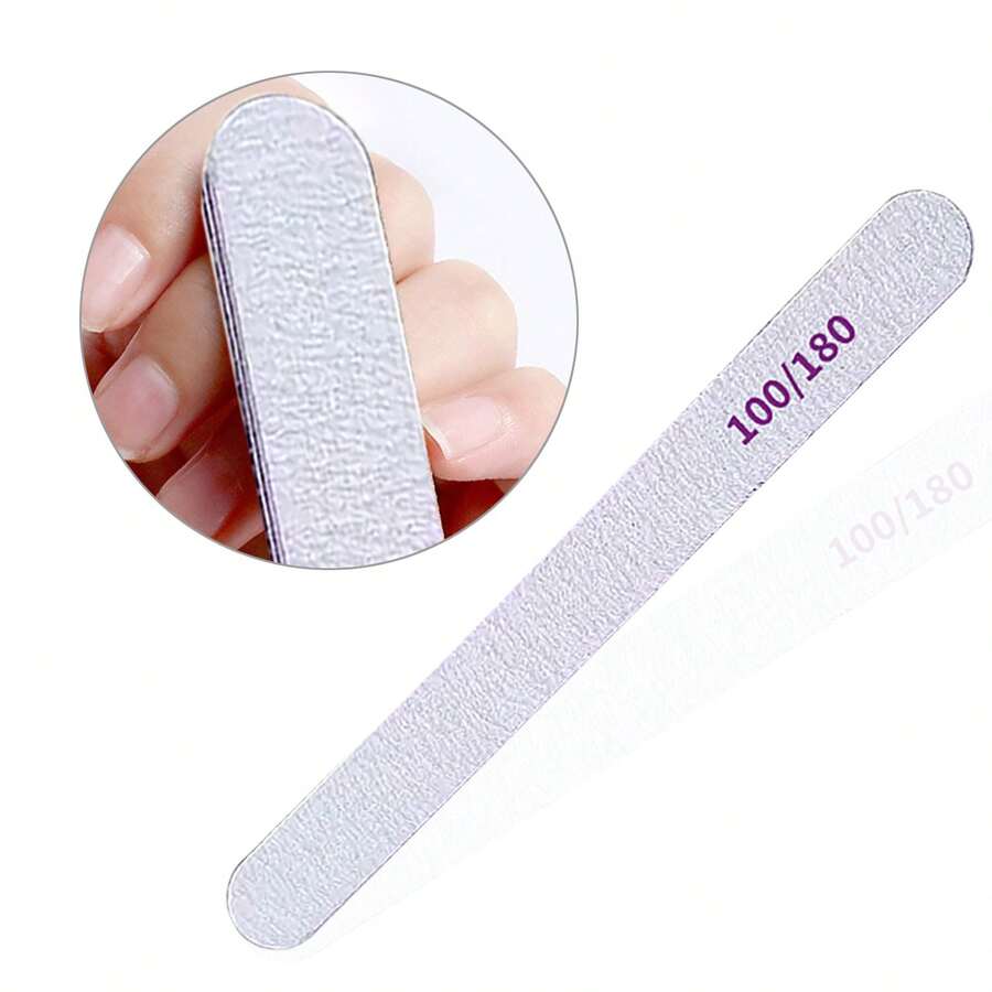 美甲工具，指甲锉，指甲抛光锉，砂纸条，可重复使用的双面磨砂抛光条