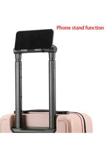 1pc 16/20/24 Inch Lightweight Trolley Suitcase With Phone Holder, Customized LOVE Pattern, Suitable For School, Vacation, Gift, Mother's Day - Baby Blue - View 7