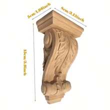1 pieza Aplique tallado en madera estilo europeo sin pintar, calcomanías de talla, molduras para decorar ventana, puerta, estufa de leña, decoración del hogar, paredes y muebles