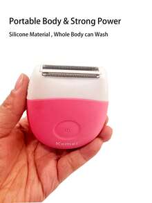 Kemei KM-3213 Women Painless Hair Removal Device Washable Shaver For Lady USB Rechargeable Electric Hair Remover For Body Waterproof Hair Trimmer For Women Bikini Leg Underarm Private Part Whole Body Shaver Cordless Machine Epilator - Hot Pink - View 5