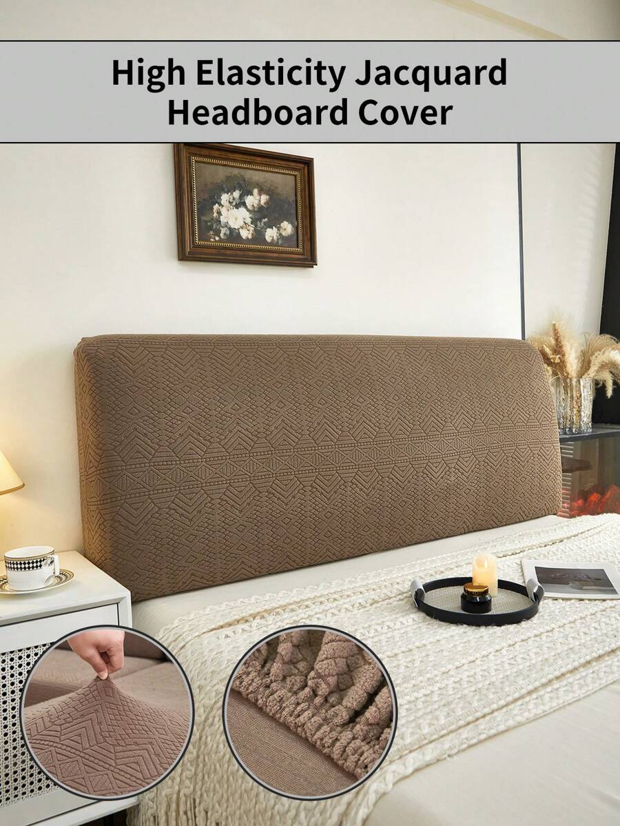 1 pieza Funda de cabecera de cama de jacquard, protector de cabecera de dormitorio suave, antiensuciamiento y elástico, apto para todas las estaciones