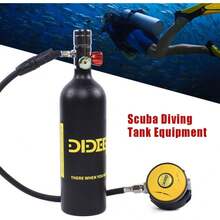 HOHOBLA 1L Dideep Diving Tank Equipment Mini Scuba Cylinder Refill,Comes With Backpack Straps,Water Lung Conversion Head,By High Pressure Air Pump Refill Adapter For Underwater Diving Breathe Training - Black - View 7