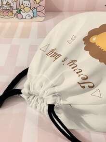 1pc Customized Name Pattern Drawstring Backpack, Can Be Customized According To Your Unique Design, Perfect For Boys, Girls, Teens, Print Your Own Name Or Print Sister's And Classmate's Name, Personalized School Bag, Back To School - Multicolor - View 6