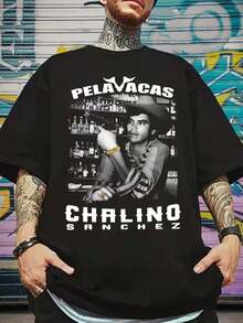 CHALINO  MEXICO CABRONES TEQUILA  MEXICO - RICH MASK- Graphic Cotton T-Shirt - Soft & Comfortable Crew Neck Short Sleeve Tee Pwith Bold Portrait Print, Hip Hop Streetwear Fashion Top for All Seasons, Casual Streetwear | Round Neck Tshirt | Cotton Shirtp - Negro - Ver 4