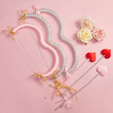 Cupid Bow And Arrow Set, Valentine's Day Cupid Costume Photo Props For Adults And Teens - 粉色 - 查看 2