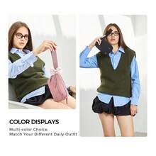 WESTBRONCO Puffer Wristlet Wallets Bag For Women Nylon Quilted With 3 Zipper Purse For Credit Card Holder Phone With RFID Blocking SpringTok - Hồng - Xem 5