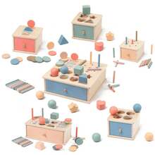 蒙特梭利儿童分类盒，婴儿颜色和形状匹配，精细运动技能训练早期教育玩具，智力开发玩具套装