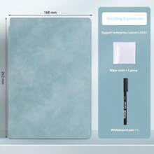 便携时尚 A5 可重复使用白板笔记本：每周计划本、仿皮便笺、免费白板笔和板擦布、学校用品、返校 - 彩色 - 查看 16