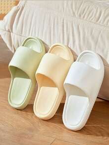 1双超柔软EVA室内防滑拖鞋，浴室易清洁加厚减震家居拖鞋，静音情侣拖鞋，适合家用 - 白色 - 查看 2