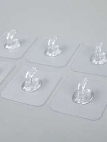 4/10/20 piezas Ganchos adhesivos para baño, ganchos adhesivos transparentes de acrílico resistentes, adecuados para paredes lisas, azulejos, vidrio, regalo de Navidad - Multicolor - Ver 3
