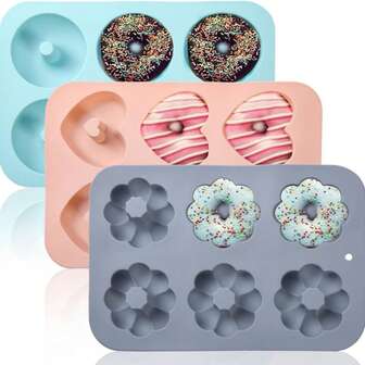 3pcs/Set Silicone Baking Mold Set - Heat Resistant & Non-Stick, Suitable For Cakes, Donuts, Cookies, Etc. - Includes Heart, Pumpkin, Round Shapes - Perfect For Home Kitchen, Gatherings, Chocolate Jelly, Bread Tray, Kitchen Utensils