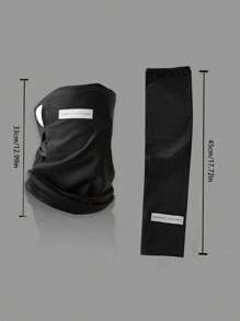 Set de 2 piezas para hombre de protección solar de verano ligera: máscara facial y bufanda cuello de seda de hielo + mangas de seda de hielo, tela transpirable de secado rápido para actividades al aire libre como conducir y ciclismo