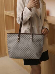 SHIMEINI 1 pieza Bolso de gran capacidad de color mixto de moda europea y americana 2025, bolso de viaje, bolso de compras, adecuado para uso diario de mujeres, estudiantes de vuelta al colegio, viajes de vacaciones, festividades, citas, regalos