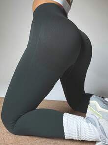 Women's High Waist Tummy Control Yoga Pants - Seamless Butt Lifting Shaping, Anti-Flashing Compression Leggings For Workout, Running (Multiple Colors) - Grey - View 5