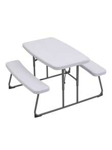 LIVINGANDHOME Living And Home Foldable Picnic Table And Bench Set For Kids - Beige - View 3