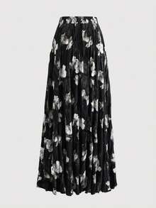 Women's Fashionable, Elegant, Loose, Versatile And Charming A-Line Skirt - Black - View 2