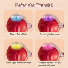 1pc LED Light-Up Smart Pet Ball, Dog/Cat Toy Ball, Self-Entertainment Device, Pet Chew Toy, Puppy/Kitten Teaser Wand, Auto-Jump Ball, Suitable As Halloween, Christmas, Valentine's Day Gift - Multicolor - View 6