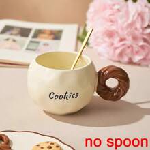 1 set Taza y platillo de cerámica con forma de pan hecho a mano de manera creativa y sencilla