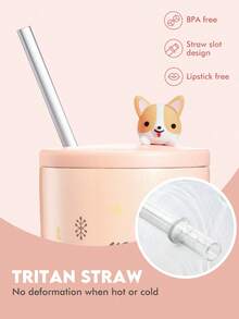 زجاجة مياه معزولة جميلة - زجاجة مياه رياضية معزولة بفراغ مع غطاء وقش، كوب محمول من الفولاذ المقاوم للصدأ، مناسبة للمنزل والمكتب والرياضات الخارجية والجري والرياضة والتخييم والسفر، هدية عيد مثالية للعائلة والأصدقاء