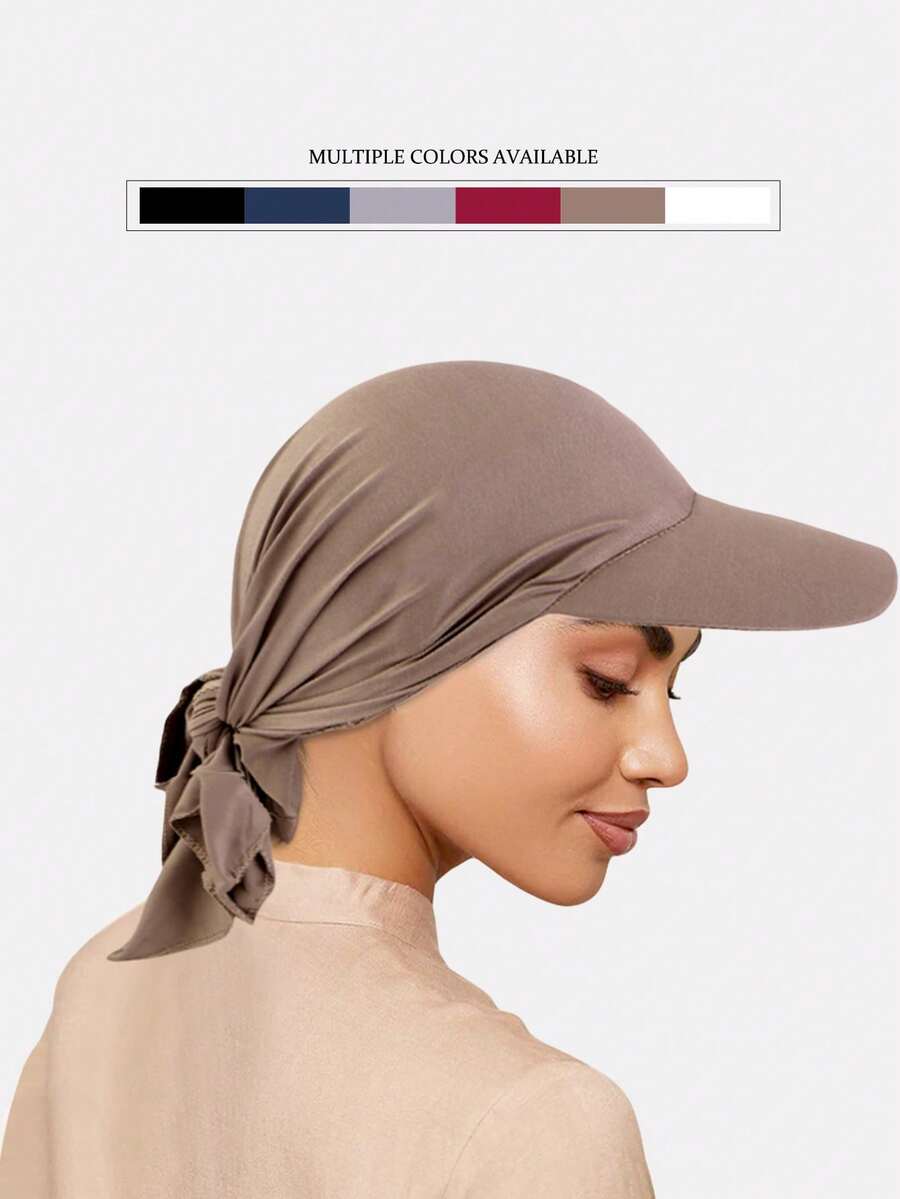 2pcs/Set Women's Bandana Headwrap Visor Hat, Scarf Hat With Ribbon, Sun Protective Hat Suitable For Spring/Summer - Multicolor - View 1