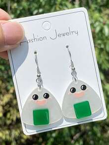 1 Pair Acrylic Cartoon Salmon Sushi & Rice Ball Design Earrings, Imitation Earring Jewelry Gift - Multicolor - View 5